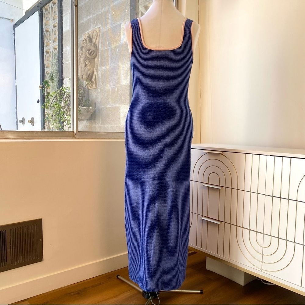 NEW nlt LA Rib Textured Tank Maxi Dress in Blue and Black, Size M - Picture 4 of 8